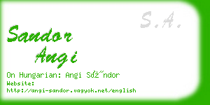 sandor angi business card